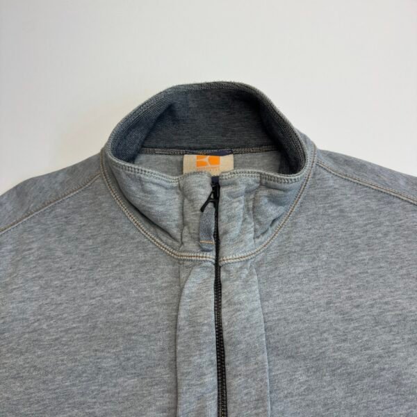 IMG_4903 Large Hugo Boss Sweatshirt Men's Jumper Size M Grey Full Zip Sweater High Neck