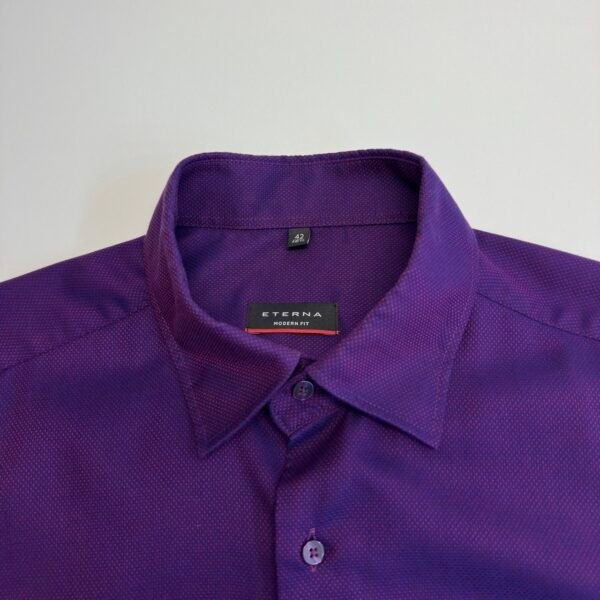 Eterna Shirt Purple 16.5 42 Men's Modern Fit Long Sleeve