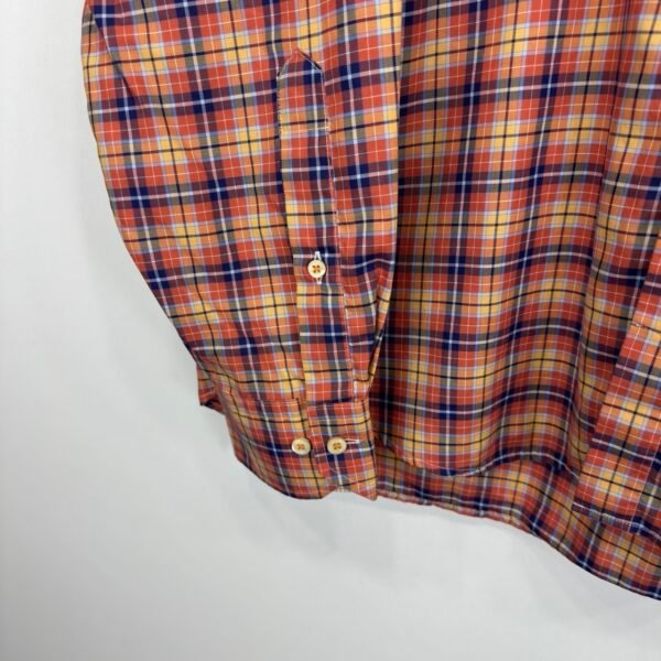 Stenstroms Shirt Men's 16 41 Orange Plaid Check Long Sleeve