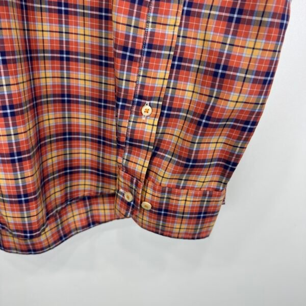 Stenstroms Shirt Men's 16 41 Orange Plaid Check Long Sleeve