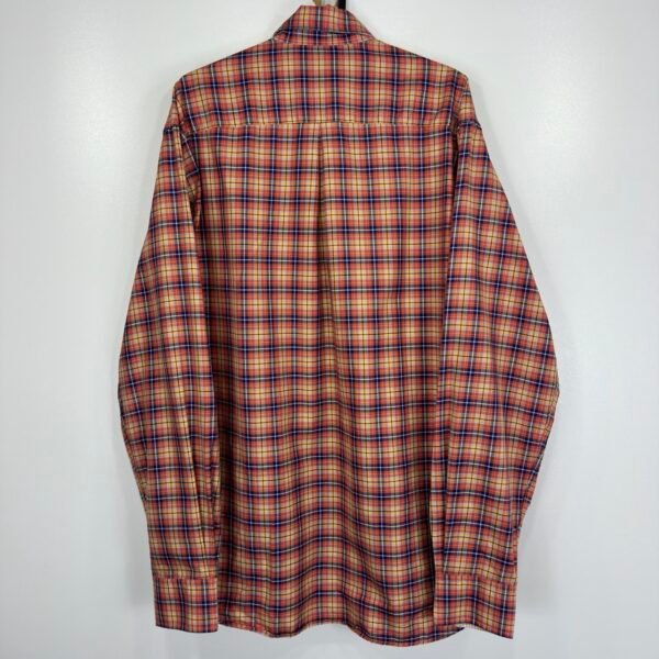Stenstroms Shirt Men's 16 41 Orange Plaid Check Long Sleeve
