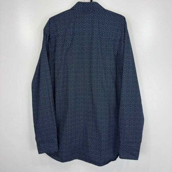 IMG_4941 Large Oscar of Sweden Floral Shirt Men's 16.5 42 Blue Regular Long Sleeve Button Up