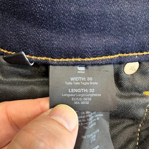 G-Star 3301 Jeans Blue W38 L32 Men's Stretch Straight Tapered