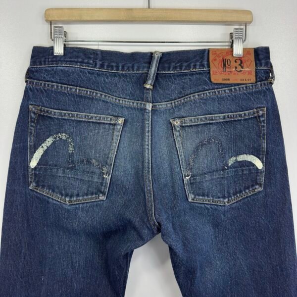 IMG_5041 Large EVISU Lot 2008 Selvedge Jeans Men's W33 L32 Blue Japanese Streetwear Denim