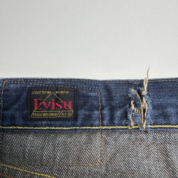IMG_5049 Large EVISU Lot 2008 Selvedge Jeans Men's W33 L32 Blue Japanese Streetwear Denim