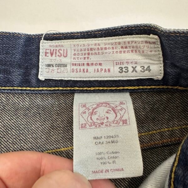 IMG_5050 Large EVISU Lot 2008 Selvedge Jeans Men's W33 L32 Blue Japanese Streetwear Denim
