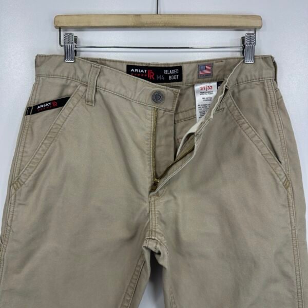 IMG_5117 Large Ariat FR M4 Workhorse Khaki Jeans Men's W31 L32 Flame Resistant Relaxed Bootcut