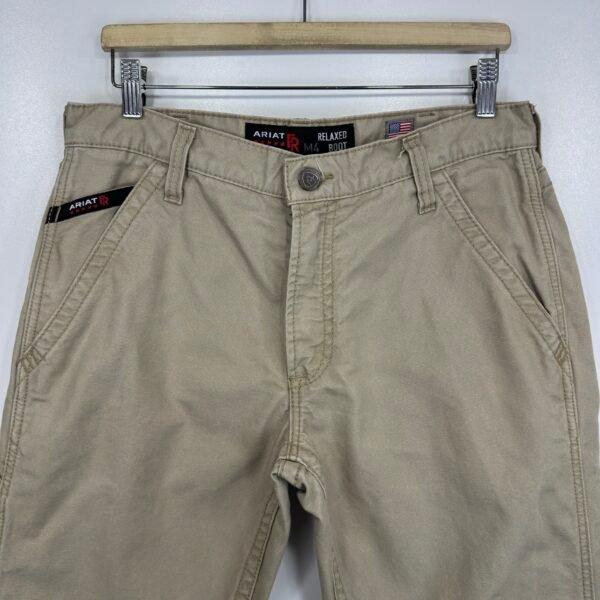 IMG_5118 Large Ariat FR M4 Workhorse Khaki Jeans Men's W31 L32 Flame Resistant Relaxed Bootcut