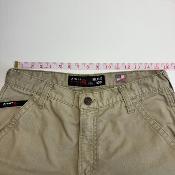 IMG_5125 Large Ariat FR M4 Workhorse Khaki Jeans Men's W31 L32 Flame Resistant Relaxed Bootcut