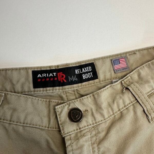 IMG_5127 Large Ariat FR M4 Workhorse Khaki Jeans Men's W31 L32 Flame Resistant Relaxed Bootcut