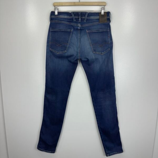 IMG_5138 Large Replay Anbass Jeans Blue W32 L34 Men's Slim Skinny Stretch
