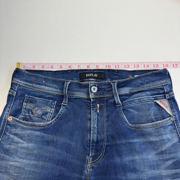 IMG_5140 Large Replay Anbass Jeans Blue W32 L34 Men's Slim Skinny Stretch