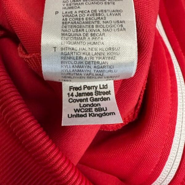 Fred Perry Red Track Jacket Mens L Full Zip