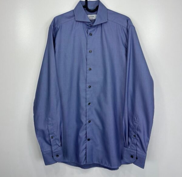 Eton Contemporary Dress Shirt Blue 15.5 39 Men’s Twill
