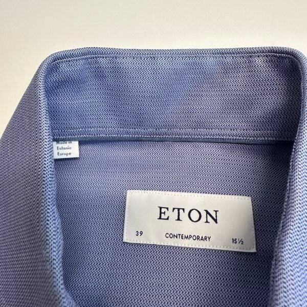 Eton Contemporary Dress Shirt Blue 15.5 39 Men’s Twill