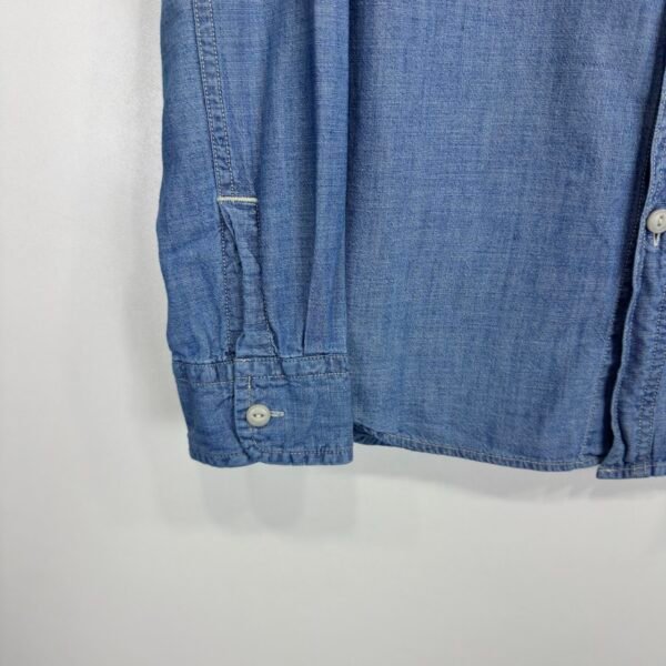 Uniqlo Chambray Overshirt Blue Men’s S Slim Fit Long Sleeve