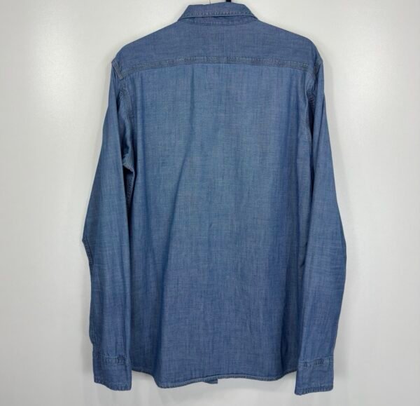 Uniqlo Chambray Overshirt Blue Men’s S Slim Fit Long Sleeve