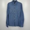 Uniqlo Chambray Overshirt Blue Men’s S Slim Fit Long Sleeve