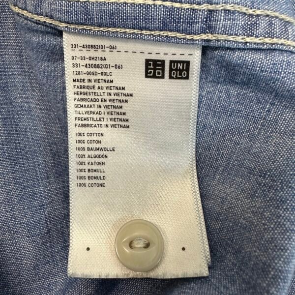 Uniqlo Chambray Overshirt Blue Men’s S Slim Fit Long Sleeve