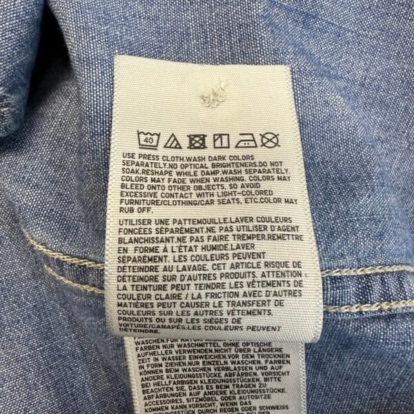 Uniqlo Chambray Overshirt Blue Men’s S Slim Fit Long Sleeve