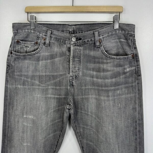 Levi’s 501 Jeans Grey W35 L32 Men’s Straight Fit Distressed
