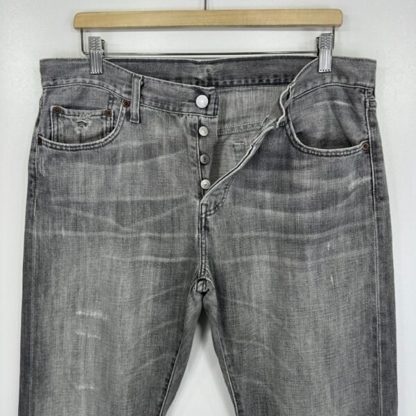 Levi’s 501 Jeans Grey W35 L32 Men’s Straight Fit Distressed