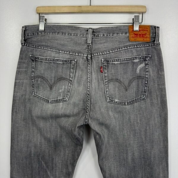 Levi’s 501 Jeans Grey W35 L32 Men’s Straight Fit Distressed