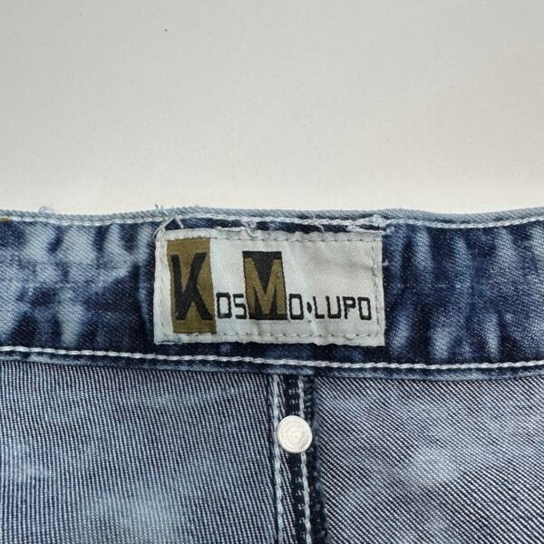 Kosmo Lupo Jeans Blue W36 L32 Men’s Acid Wash Straight Zip
