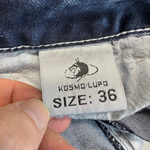 Kosmo Lupo Jeans Blue W36 L32 Men’s Acid Wash Straight Zip