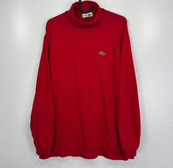 Chemise Lacoste 5191L Turtle Neck Top Red Size 4 / M Men’s Long Sleeve