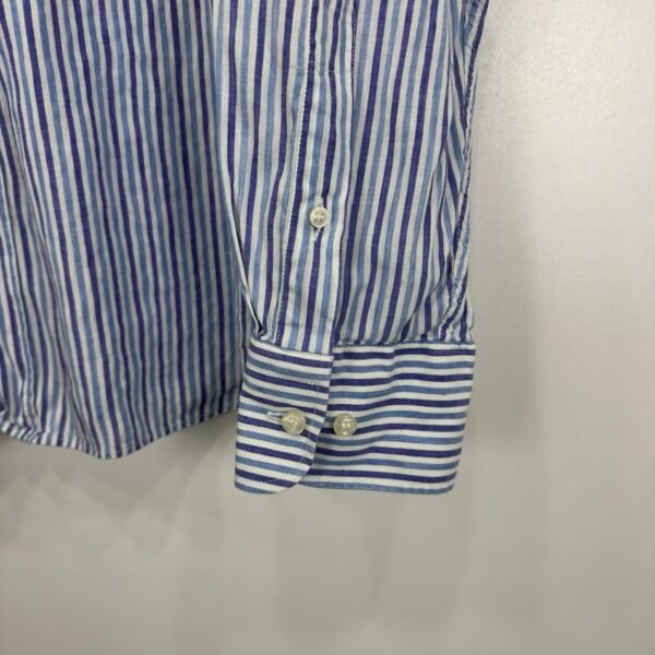 Paul & Shark Linen Blend Shirt Blue Striped XL / 43 17.5 Men’s Long Sleeve