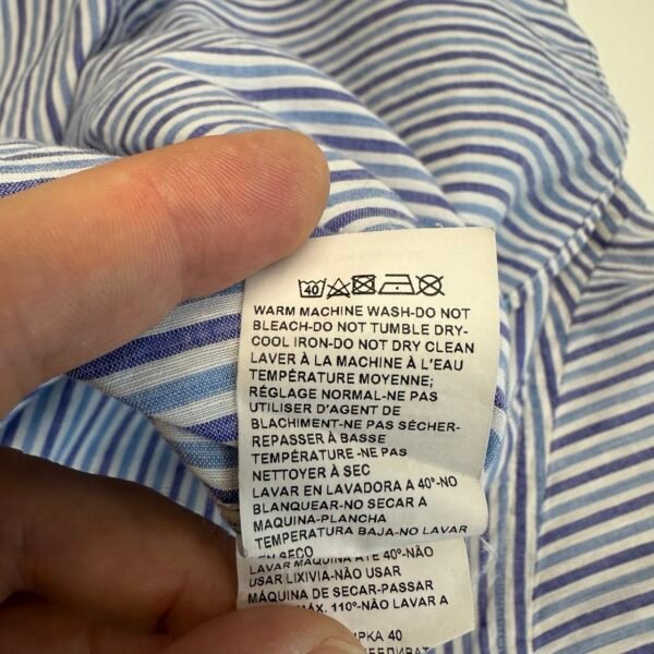 Paul & Shark Linen Blend Shirt Blue Striped XL / 43 17.5 Men’s Long Sleeve