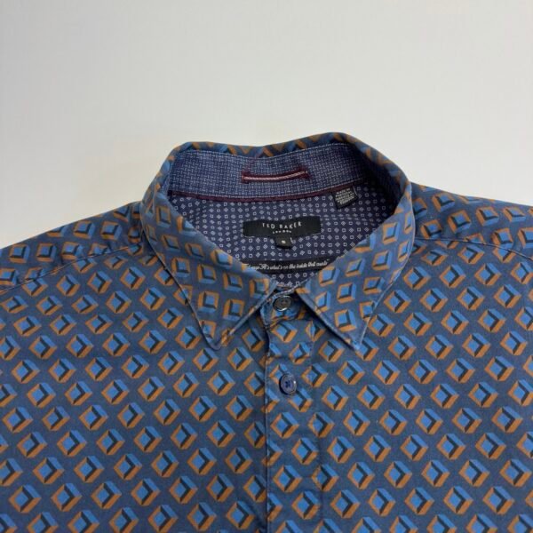 Ted Baker Shirt Geometric Pattern Size 5 / L Men’s Slim Fit