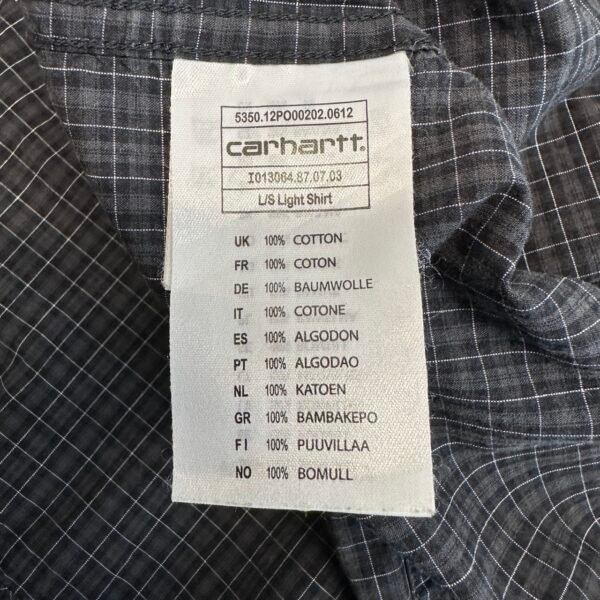 Carhartt Light Shirt Grey Check L Men’s Slim Fit Long Sleeve