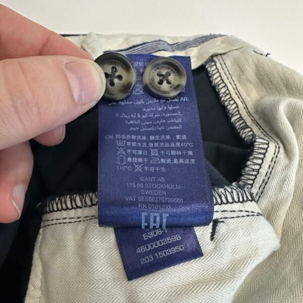 Gant Chino Navy Blue Twill W34 L32 Men’s Regular Straight
