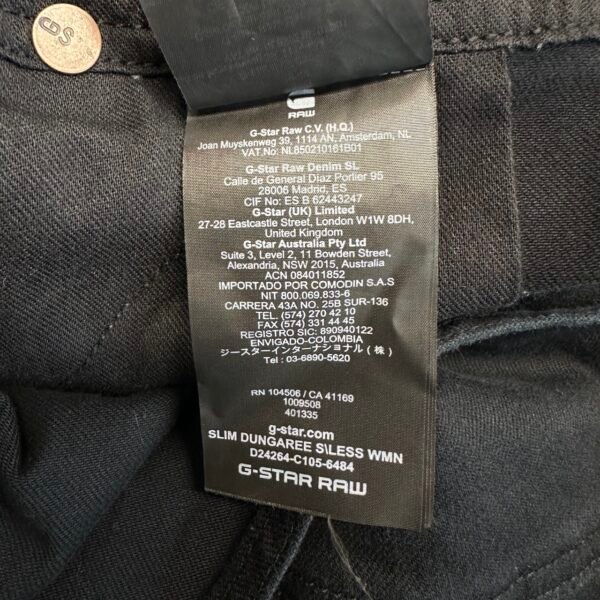 G-Star Slim Dungaree Women's Overall XL W36 L32 Black Denim