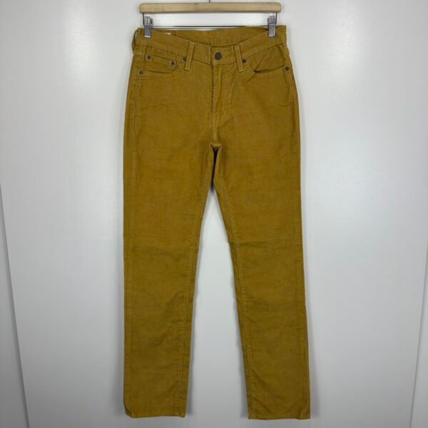 IMG_6197 Large Levi’s 514 Mustard Corduroy Trousers W30 L34 Men’s Slim Fit