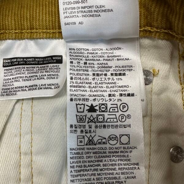IMG_6207 Large Levi’s 514 Mustard Corduroy Trousers W30 L34 Men’s Slim Fit