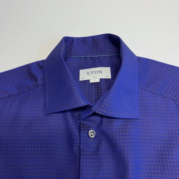 Eton Signature Twill Blue Dress Shirt M 40 Men’s Slim Fit