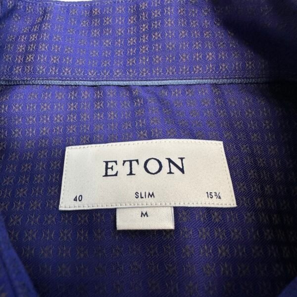 Eton Signature Twill Blue Dress Shirt M 40 Men’s Slim Fit