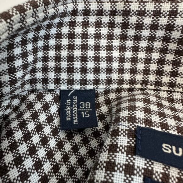 Suitsupply Check Formal Shirt 38 15 Men’s Slim Fit Cutaway