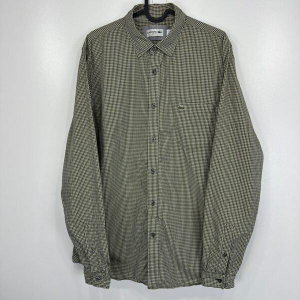 Lacoste Plaid Check Shirt Slim Fit Men’s M/L 41 Long Sleeve