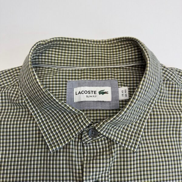 Lacoste Plaid Check Shirt Slim Fit Men’s M/L 41 Long Sleeve