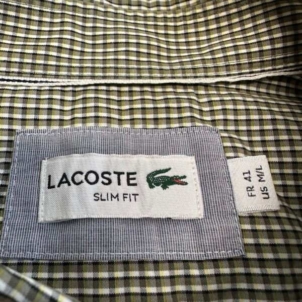 Lacoste Plaid Check Shirt Slim Fit Men’s M/L 41 Long Sleeve