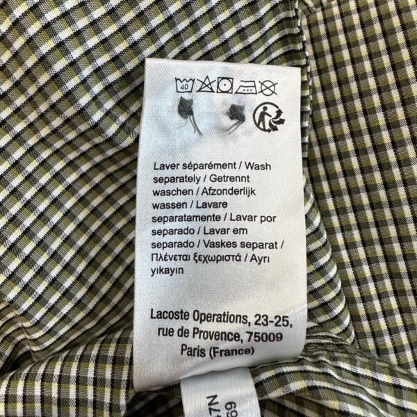 Lacoste Plaid Check Shirt Slim Fit Men’s M/L 41 Long Sleeve