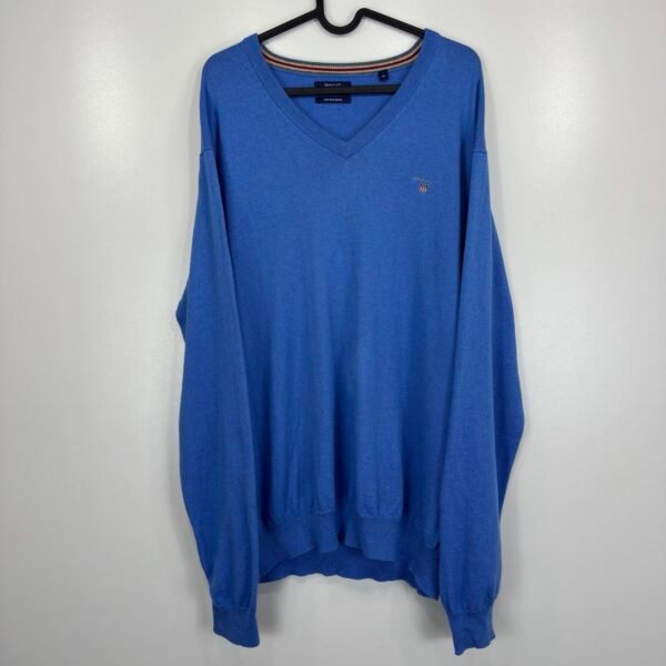 IMG_6269 Large Gant Sweater Blue V-Neck Cotton Wool Blend Men’s XL
