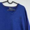 IMG_6284 Large Fred Perry Sweater Blue V-Neck Merino Wool Cotton Men’s M