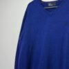 IMG_6285 Large Fred Perry Sweater Blue V-Neck Merino Wool Cotton Men’s M