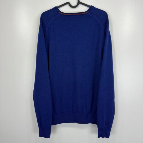 IMG_6286 Large Fred Perry Sweater Blue V-Neck Merino Wool Cotton Men’s M