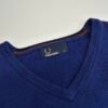 IMG_6287 Large Fred Perry Sweater Blue V-Neck Merino Wool Cotton Men’s M